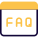 FAQ on a several website under landing page template icon