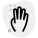 Four fingers hand gesture in political campaign with back of the hand icon