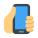 mano con teléfono inteligente icon