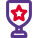 Defence department trophy with shield shape and star icon