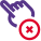Click on cancel or close with finger touch icon