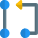 Algorithm diagram from one node to another node pathway icon