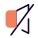 Volume decreased to the zero level with the crossed sign icon