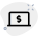 Internet banking and online purchase on laptop computer icon