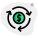 Syncing money transfer transaction list isolated on a white background icon