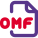 An OMF file is an audio file saved in a standard audio and video format Open Media Framework icon