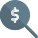 Money lookup concept for investment in large options icon