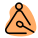 Music instrument with drumstick on a triangle icon