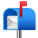 boîte aux lettres ouverte avec drapeau levé icon