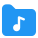 Music file stored on a folder for playback icon