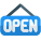 Mall opening hanging board isolated on a white background icon