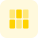 Blocks or cells in three section column in vertical strip icon