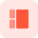 Box with sides sectioned in parts layout icon