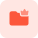 Crown logotype on system folder isolated on a white background icon