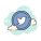 Твиттер в круге icon