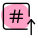 Social media hashtag with up arrow isolated on a white background icon