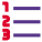 Number list format in acending sequence order icon