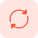 File syncing with two arrows on a loop isolated on a white background icon