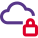 Personal online server with cloud storage locked icon