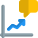 Inconsistence salas graph shared with company isolated on a white background icon