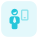 Businessman using web messenger on a smartphone icon