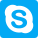Skype instant messaging services. Users may transmit text, video, audio and images. icon
