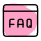 FAQ on a several website under landing page template icon