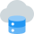 Database server with cloud storage online layout icon