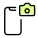 Advance smartphone with in-built camera setup logotype icon