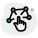 Touch access of a nodes network isolated on a white background icon