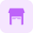 Small storage with facility for equipment layout icon