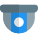 Dome shaped security camera isolated on a white background icon