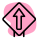 Straight forward up arrow signal as signpost icon