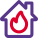 House damage protection plan isolated on white background icon