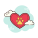 Heart with dog paw icon