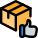 Thumbs up positive gesture feedback of an item delivered timely icon