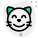 Eyes closed with cat smiling emoji for chat icon