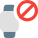 Smartwatch blocked with crossed sign isolated on white backgsquare, icon