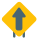 Straight forward up arrow signal as signpost icon