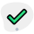 Approved checkmark symbol to verify the result icon