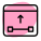 Website horizontal up arrow isolated on white background icon