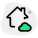 Smart houses connected with a cloud Technology isolated on a white background icon