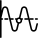 Harmonic wave curve with equal amplitudes layout icon