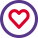 Heart shape logotype for smartwatches for measuring pulse rate icon