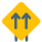 Front Lane direction with multiple arrows layout icon