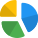 Exploded Pie chart comparison with multiple sections layout icon