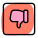 Disagree or dislike thumbs down symbol under square icon