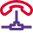 Landline phone network with multiple merge line icon