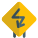 Extreme sharp turn with zigzag arrow turn icon