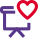 Favorite office lecture with heart shape on presentation icon